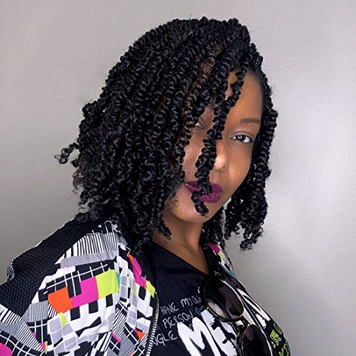 3 Pack Spring Twist Ombre Colors Crochet Braids Synthetic Braiding Hair Extensions Low Temperature Fiber (3Packs-8Inch, #2)