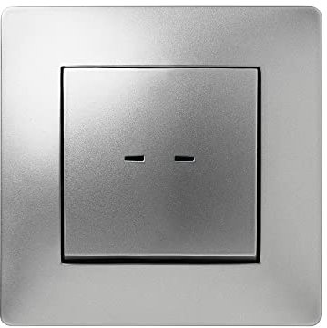 FAMATEL – Pulsador luminoso | Interruptor de empotrar | Serie Habitat 15 | Fácil instalación | Alta estanqueidad del producto | Libre de hálogenos | 10A | 250V | Aluminio