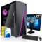 SYSTEMTREFF Basic Gaming Komplett PC Set AMD Ryzen 5 5500 6x4.2GHz | AMD Radeon RX 6600 | 512GB M.2 NVMe + 1TB HDD | 16GB DDR4 RAM | 27 TFT Monitor | Desktop Paket Computer für Gamer, Gaming