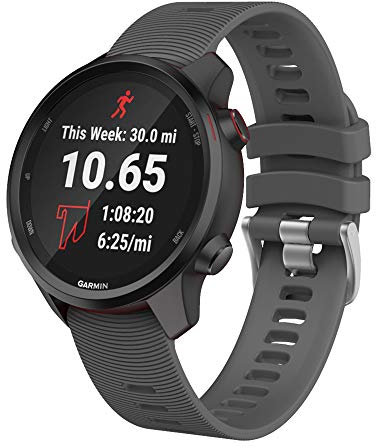 ISABAKE Bracelet de rechange en silicone souple pour montre intelligente Garmin Venu Sq GPS Forerunner 245/245, Fenix 6s 20 mm - Bracelet confortable pour Vivoactive 3 Music/HR Forerunner 645 Music