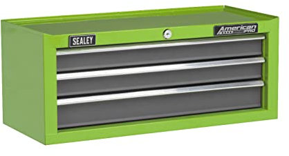 Sealey American PRO® Mid-Box Tool Chest 3 Drawer with Ball-Bearing Slides - Green/Grey - AP22309BBHV