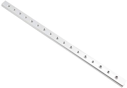 T Slot Miter Track Jig, Anodized Aluminum Alloy Fixture Guide Rail for Woodworking Router Table 450mm 30 45 Type T Screw Clamp Compatible Single Piece