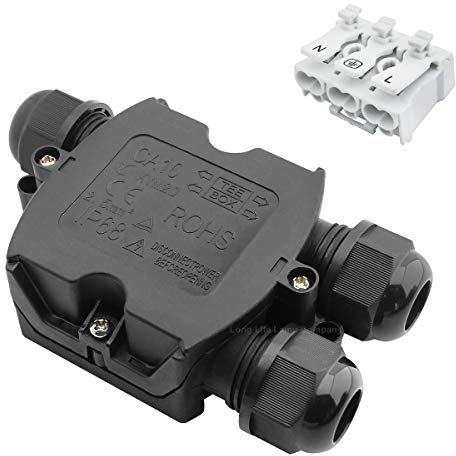 Waterproof IP68 Electrical 3 Way Junction Box Cable Wire Connection Box Push Clip Non Screw WB3WF