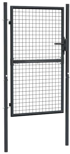 vidaXL Gitter-Gartentor Verzinkter Stahl 100 x 150 cm Grau
