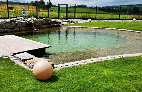 Trango 500S IP65 Gartenkugel, Kugelleuchte 50cm Durchmesser in Sandstein-Optik „SANDSTONE“ mit je 5 Meter Kabel & E27 Fassung Kugellampe, Gartenleuchte, Außenlampe, Gartenkugel ohne Leuchtmittel