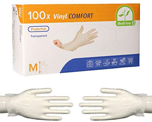 Decorations Handschuhe Vinyl puderfrei Comfort 100 Stück Größe M Vinyl