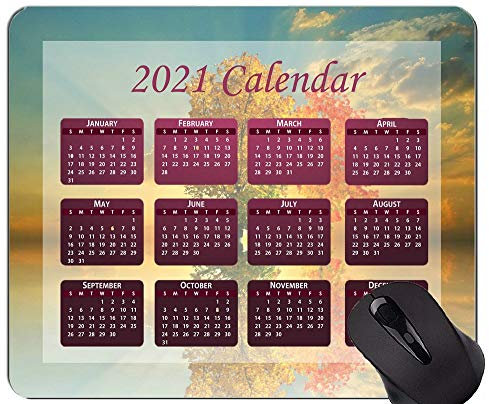 2021 Kalender-Mauspad mit Feiertagen, goldene Herbst-Mauspads