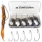 THKFISH Angelhaken Set Angelzubehör Set Drehverschluss Haken Gewichtshaken Swimbait Haken für Schwimmköder Salzwasser Süßwasser 60Stück