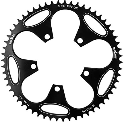 Aluminium Bike Narrow Wide Kettenblatt 110 BCD 50/52/54/56/58/ Rundes Kettenblatt für Ritzel Reparaturteile Kurbelgarnitur BMX Folding, Schwarz 54T