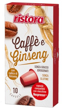 Nespresso, kompatibel mit 60 Kaffeekapseln und Ginseng RISTORA