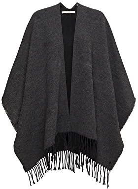 ESPRIT Damen Mode-Schal 992ea1q315, Anthracite, M
