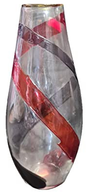Vase en verre soufflé rouge et violet, 47 cm RENVER