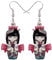 DUOWEI Acryl Anime Cute Japanisch Stil Kimono Puppe Ohrringe Charms Dangle Schmuck Geschenke für Damen Frauen Teenager Mädchen (Rough)