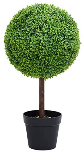 INLIFE Künstlicher Buchsbaum mit Topf Kugelform Grün 71 cm