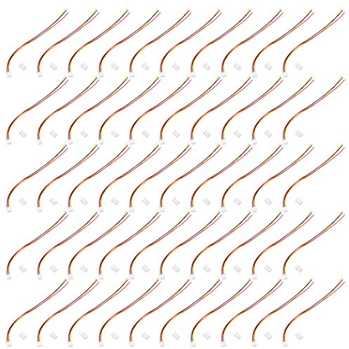 DollaTek 50 STÜCKE JST XH2.54 XH 2.54 mm Drahtkabelverbinder 3-poliger Abstand Steckerbuchse 20 cm Drahtlänge 26 AWG