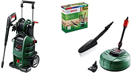 Bosch Home and Garden 06008A7700 AdvancedAquatak 150 Idropulitrice, Verde, 86.4 x 44.6 x 40.4 cm & Idropulitrice Home and Car Kit di pulizia, con spazzola