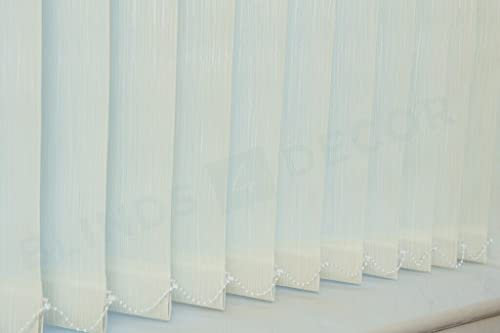 Made to Measure Vertical Blind Replacement Slats - Bespoke - Custom Made Bespoke Blinds Replacement Slats - 89mm (3.5) - Free Hangers, Weights & Chains. (Sunrise 2 Cream)