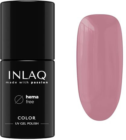 INLAQ® HEMA Free UV Nail Polish Dirty Pink 6 ml - Gel Nagellack frei von HEMA - Gellack UV Lack in verschiedenen UV LED Gel Farben