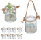 Relaxdays Photophores, Lot de 12, Verres avec Anse, 7 x 6 cm, intérieur & extérieur, déco Mariage, Transparent - Nature