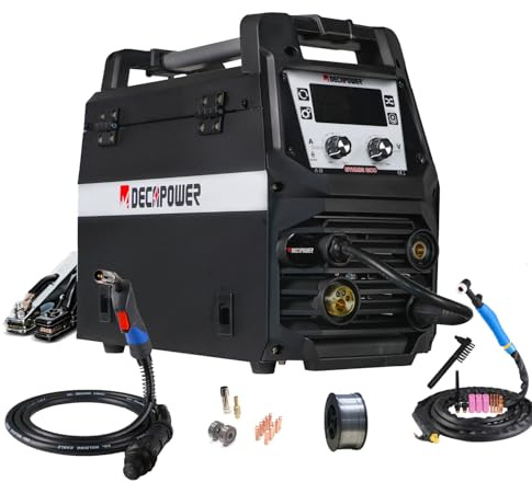 Decapower SYNMIG 200A Poste a Souder MIG avec san gaz Synergie MMA MIG MAG FLUX LIFT TIG 4 en 1 Équipement de soudage (PACK3)