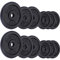 ScSPORTS® Hantelscheiben - Set, 9,5/15/17,5/25/27/27,5 kg, Ø 30/31 mm, Gusseisen, Schwarz - Gewichtsscheiben, Hantelscheiben-Set, Hantelgewichte, Fitness Scheiben (27.5 kg (2x5 + 4x2.5 + 6x1.25))