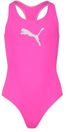 PUMA Swimsuit 701224512 Costume da Bagno, Rosa, 152 Unisex-Bambini e Ragazzi