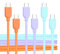 Cable Matters 3-Pack Multi-Color Flexible USB C Charging Cable with 60W Power Delivery 0.9m (USB C to USB C Cable) in Orange, Blue, and Purple, Compatible with iPhone 15, Samsung Galaxy S23