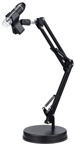 LamYHeng 54,9 cm Höhe Desktop-Halterung für USB-Digitalmikroskop, höhenverstellbar, Metall, Schwarz, LED, kompatibel mit USB-Digital-Mikroskopkamera/HD-Inspektionskamera/Vergrößerungsendoskop-Kamera