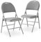 BOOSDEN Klappstühle 2er Set，Klappstuhl Gepolstert, Grau, Klappsessel mit erhöhter Rückenlehne, Stapelstuhl, Garten Klappstuhl, Balkonstuhl, Klappstuhle für Küche, Esszimmer, Büro, Outdoor, Balkon