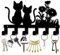 CREATCABIN Cat Key Holder Wall Mount Flowering Shrubs Key Hangers Hooks Metal Keys Holder for Wall Black Key Organizer Rack Hanging Wall Decorative with 6 Hook for Entryway Front Door 10.6x6.3Inch