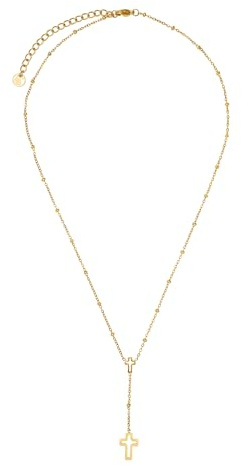 Heideman Y-Kette Umbra Damen Edelstahl mit Kreuzanhänger | Schönes Geschenk zu Weihnachten oder Muttertag, zeitloser Look für Alltag und festliche Anlässe, hautfreundlich