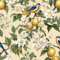 Fvlow Lemons Tree Floral Peel and Stick Wallpaper Vintage Beige Wallpaper Vinyl Wrap Kitchen Worktop Covering Self Adhesive Thick White Flowers Contact Paper for Cabinets Drawers Sticker 44.5cmx1000cm