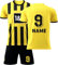 MILEQI Personalisiertes Dortmund BVB Football Trikot Kinder Erwachsene Fussball Trikots & Shorts mit GRATIS Name Nummer Fußball Trikot