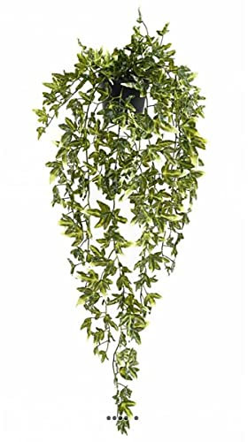 Artificielles.com - Hiedra artificial plástico que cae en maceta para exterior L 70 cm abigarrado