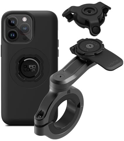 QUAD LOCK Lenker Handyhalterung PRO - Groß mit Vibrationsdämpfer und MAG Hülle für iPhone 14 Pro Max