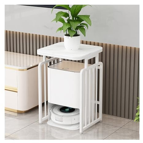 FUHAI-666 Kehrroboter-Regal, Lagerschrank, multifunktionales Trinkbrunnen-Regal, Aquarium-Schrank, Couchtisch-Regal(Weiß,50x40x65cm)