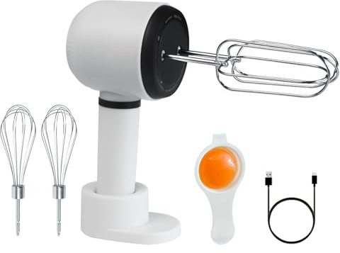 SUNHAIXIA Schnurloser Handmixer Elektrischer Schneebesen USB Wiederaufladbarer Handmixer 304 Edelstahl Tragbarer Schneebesen (HM904)