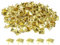 QUARKZMAN 80 Stück Quadratische Pyramiden-Nieten, 8mm Vier-Klauen-Stollen-Spikes, Kupfer Punk Rock Nagelkopf-Spots für Kleidung Tasche Leder Schuhe (Gold)