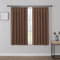 Joydeco Gardinen mit Kräuselband Blickdicht Vorhänge Schienensystem Verdunkelungsvorhang mit Haken Thermovorhang Kälteschutz Schlafzimmer Wohnzimmer 2er Set 137x117cm Braun