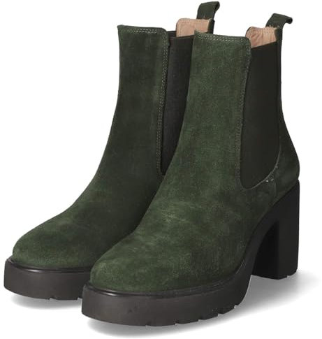 Unisa Stivaletti Chelsea da donna in pelle grezza, verde, 40 EU