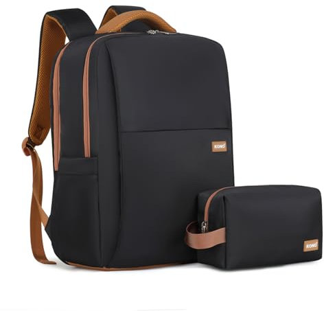 KONO Rucksack Damen, Schulrucksack Laptoptasche Wasserdicht Teenager Daypacks Backpack mit Anti Diebstahl Tasche für Arbeit Uni Reise(Schwarz)