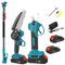 2M Cordless Pruner Shear, 3 in 1 High Branch Saw, Pole Saw with Brushless Chainsaw, 2 Batteries, telescopic rod and Charger Included for Tree Garden Trimming Pruning