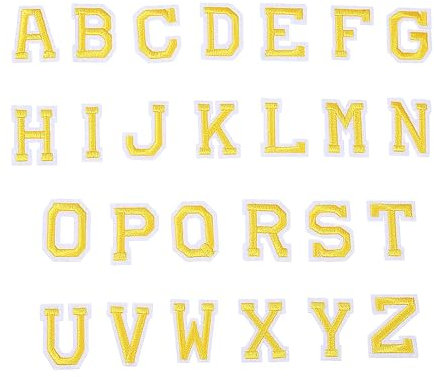 52 Pcs Alphabet A to Z Patches, Iron on Sew on Letters for Clothes, Classic Gold, Iron On Letters for Clothes
