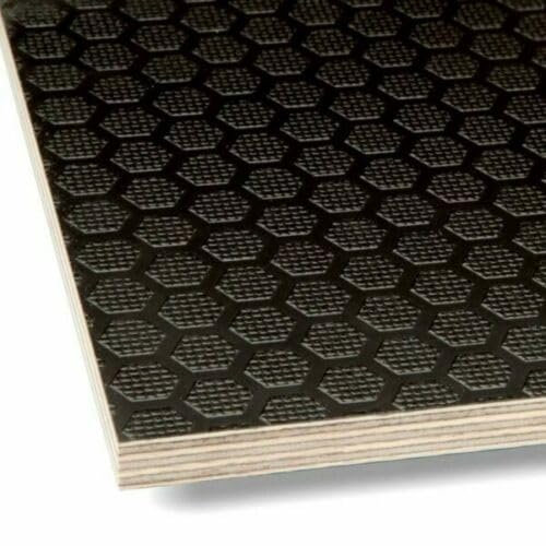 Black Hexa Phenolic Resin Plywood Anti-Slip Trailer, Horsebox Board 2440 x 1220mm (8 x 4ft) (15mm)