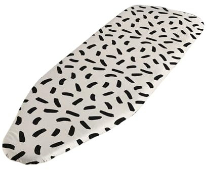 Ironing Board Cover Thick Elasticated Replacement Ironing Board Covers Heat Reflective Non Slip Padded Cover Easy-Fit Large Ironing Boards 135 x 45 for Home Use (White)