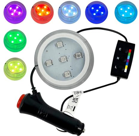 12V 24V LED Beleuchtung für Lufterfrischer kompatibel mit Poppy kompatibel mit All Ride 7 Farben für LKW AUTO KFZ Zigarettenanzünder