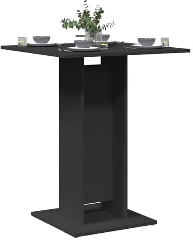 BOWEKAM Tische, Küchen- und Esszimmertische, Bistrotisch, Schwarz, 60 x 60 x 75 cm, Holzwerkstoff
