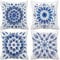 Kissenbezug Feder Sofakissen 4er Set, Quadratische Dekokissen Marineblau Kissenbezüge Weich Samt Zierkissen mit Unsichtbarem Reißverschluss Sofa Kissen für Sofa Wohnzimmer Balkon 45 x 45 cm -lsy2504RK