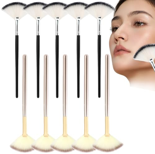 10 Pieces Fan Brushes Facial Applicator Brush Soft Makeup Mask Acid Applicator Brush Esthetician Cosmetic Brush for Mud Cream