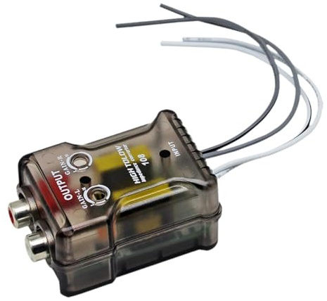 predolo High to Low Audio Converter 2-channel Compact Portable for Speaker Output to RCA Line Control Adjustable Stable Performance